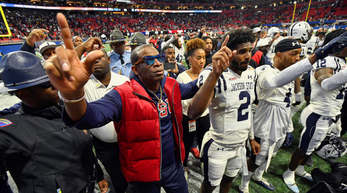 Deion Sanders after his last game with Jackson State.